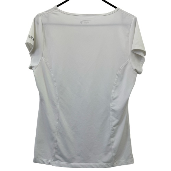MCA Sport Top Womens Large White VNeck‎ Athletic Short Sleeve Activewear - Picture 4 of 4